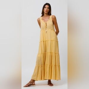 Beachgold Ariella Maxi Dress in Midas Cotton Gauze, VGUC, Size XS